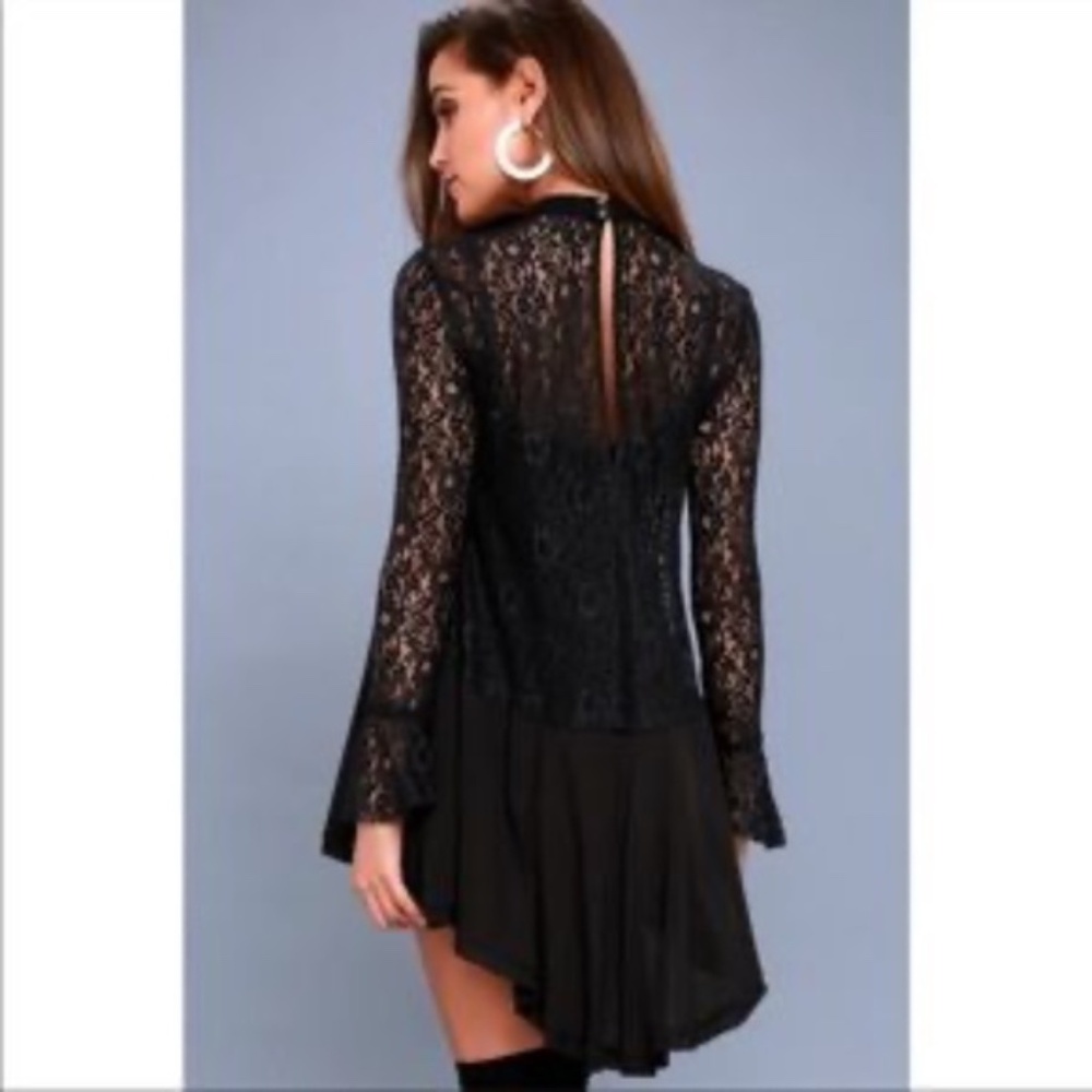 Free People Black Lace High Low Dress - Picture 2 of 6